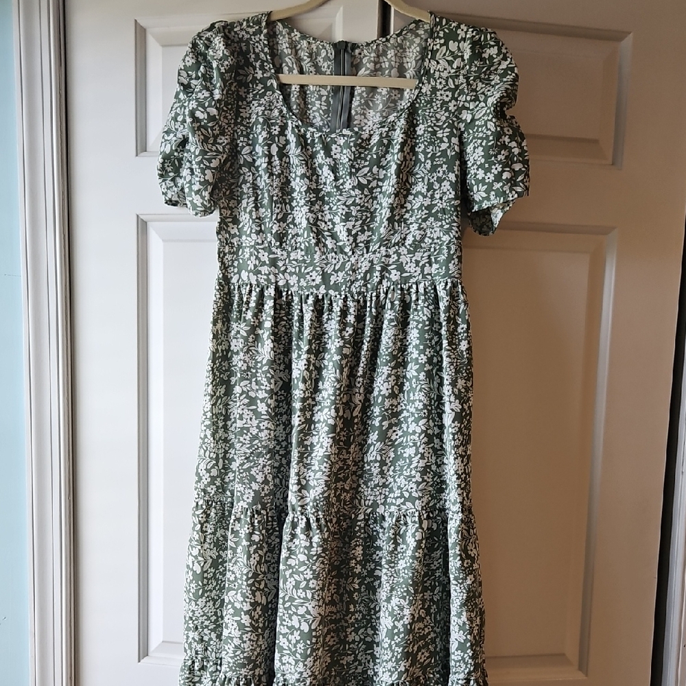 Floral Green Dress